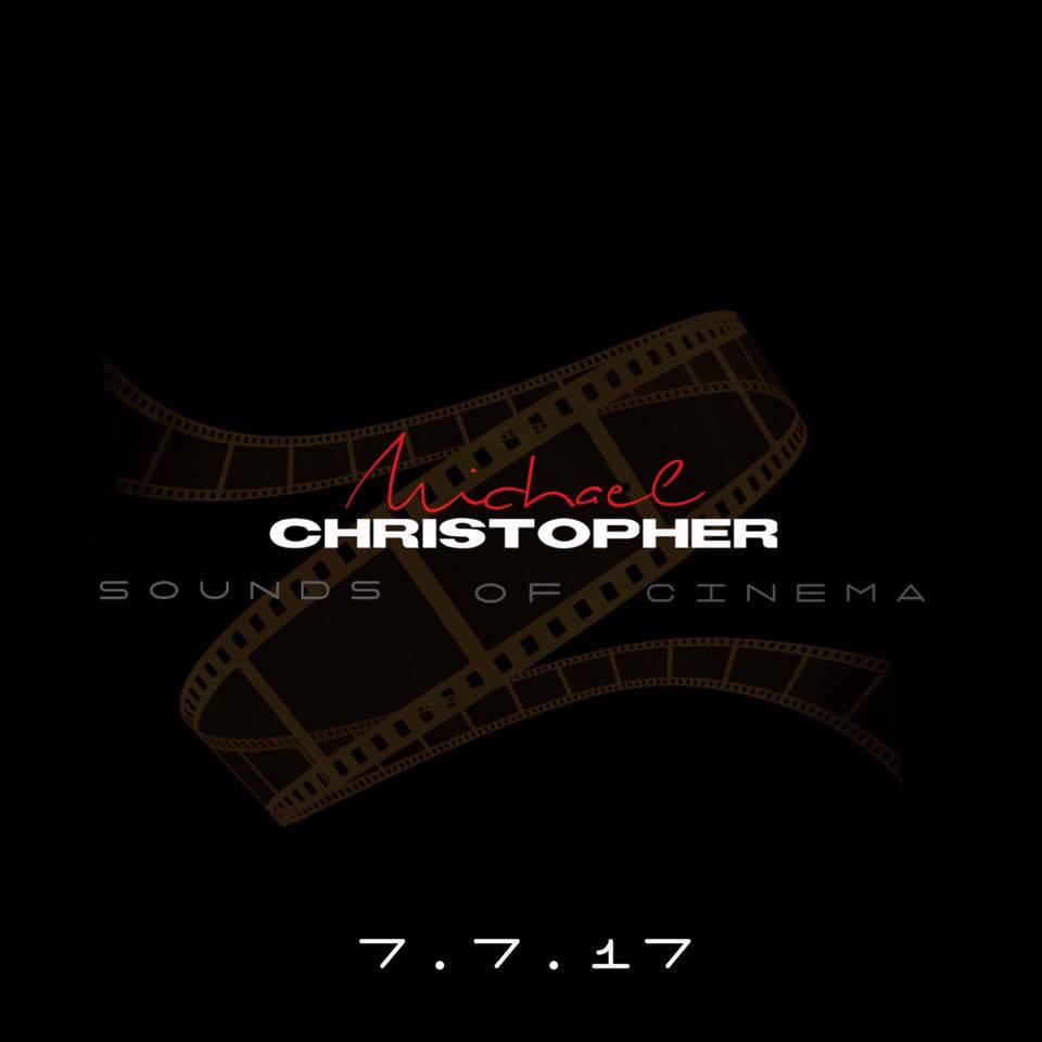 Michael Christopher Sounds of Cinema logo text with film strip in the background